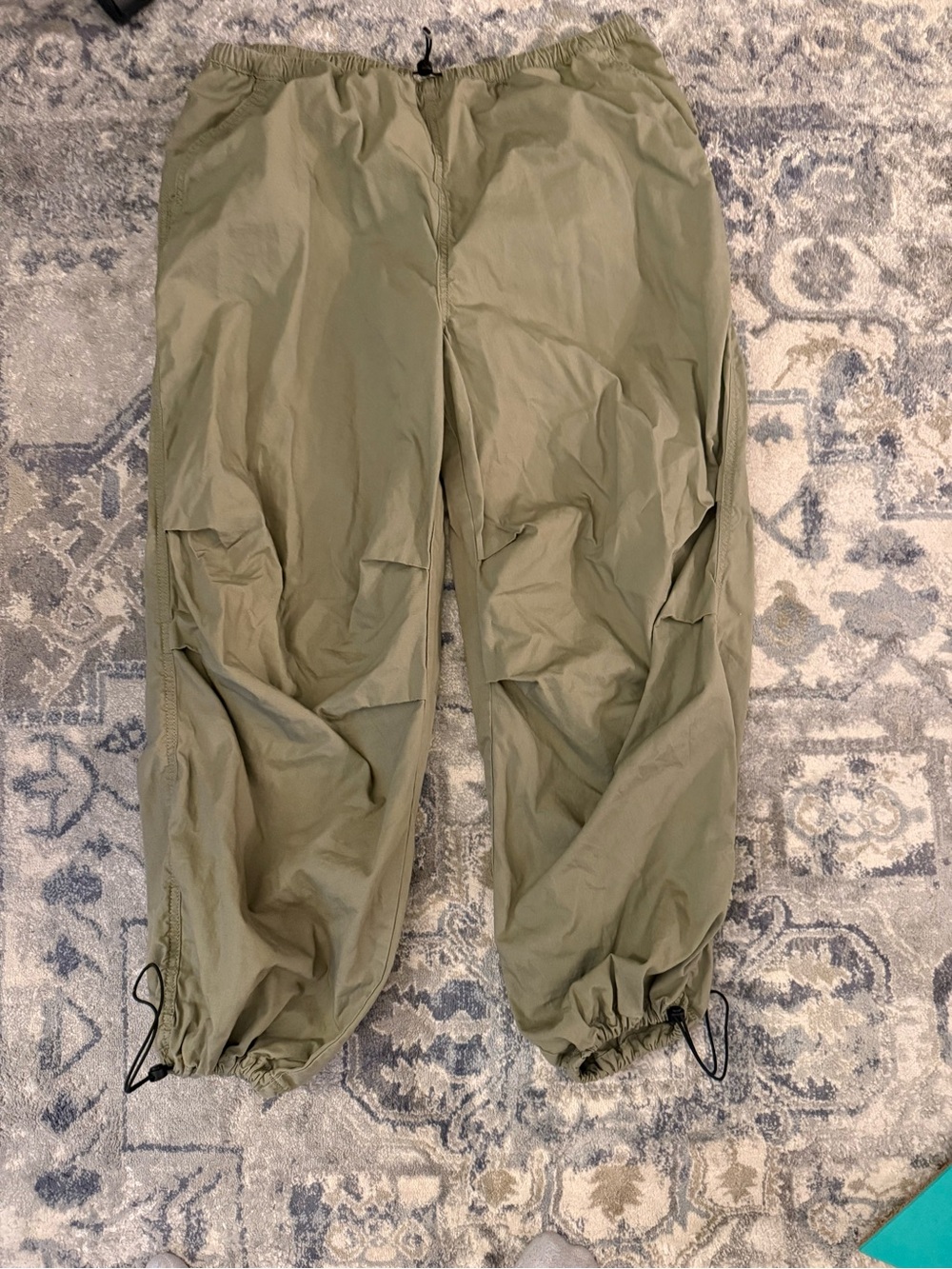Olive Green Parachute Pants